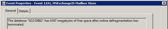 Event 1221 Database Whitespace