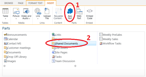 Addind a webPart or AppPart to a SharePoint page